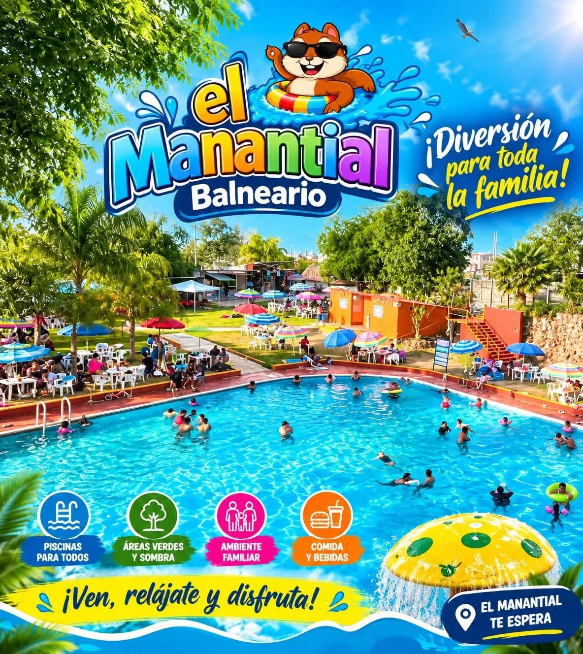 Balneario El Manantial, diversión para la familia